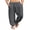 Dark Grey, variant on Men's Cotton Linen Pants Casual Harem Pants Elastic Waist Beach Boho Yoga Trousers