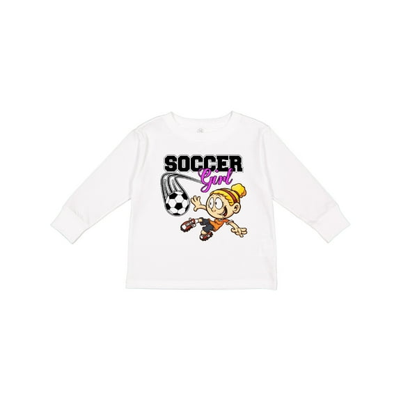 Inktastic Soccer Girl Girls Long Sleeve Toddler T-Shirt
