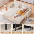 thumbnail image 5 of AIHO 78.7" Convertible Sofa Bed, Multi-Functional Adjustable Sleeper Sofa with Reclining Backrest & Removable Armrest, Space Saving Folding Couch Bed for Small Apartment Living Room,Beige, 5 of 13