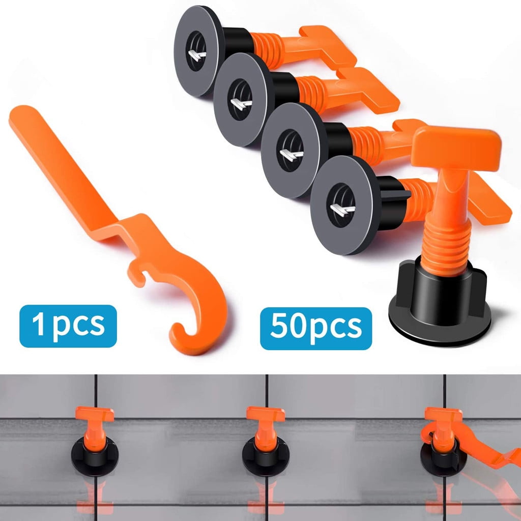 50pcs/Set Reusable Tile Leveling Positioning System Leveler T-lock Floor Tools