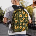 thumbnail image 7 of Fotbe Black Ink Green Plaid Sunflower Lightweight Casual Laptop Backpack for Men and Women, Daily use Waterproof backpack, Backpack for College, 7 of 7