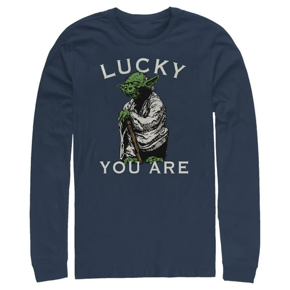 Men's Star Wars: A New Hope St. Patrick's Day Yoda Lucky You Are  Long Sleeve Shirt