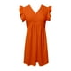 thumbnail image 4 of Vestido informal de color liso para mujer con mangas colgantes de encaje y mini falda - Poliéster, diseño con volantes y cuello en V, apto para mujeres embarazadas, 4 of 4