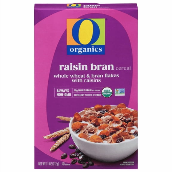 O O Organic Raisin Bran Cereal USDA Organic Non-GMO Project Verified 11 oz