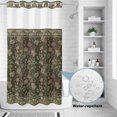 thumbnail image 2 of No Hook Shower Curtain, Sage Green Floral Shower Curtains for Bathroom with See Through Top Window, Ethnic Tribe Abstract Art Flowers Waterproof & Washable Bath Curtain Stand Up Stall 36"x72", 2 of 9