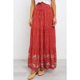 thumbnail image 1 of Women's Boho Floral Print Elastic High Waist Pleated A Line Maxi Skirt, 1 of 10
