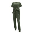 thumbnail image 4 of Pavied Two Piece Sets,Lounge Sets,Two Outfit Short Sleeve Pullover With Drawstring Long Pants Tracksuit Jogger Set,Matching Sets,Womens Sweatshirt,Tracksuit for Women,Fall Outfits,Army Green XXL, 4 of 9