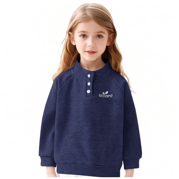 Riecok Basic Shirts for Girls Collared Solid Button up Blouse Long Sleeve Lightweight Dressy Pullover Tops
