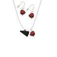 thumbnail image 2 of Delight Jewelry Acrylic 3/4" Black Megaphone Red Lucky Ladybug Necklace and Dangle Earrings Set, 2 of 6