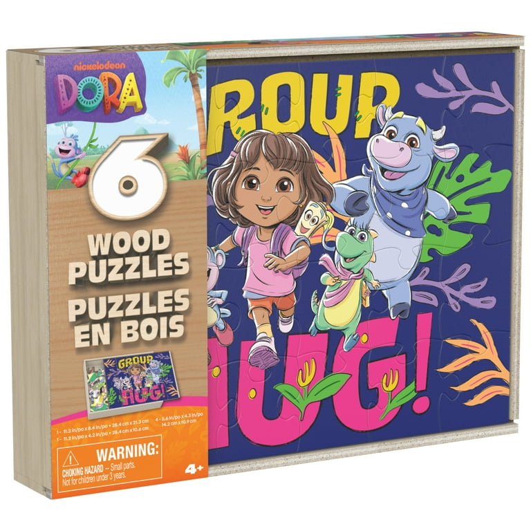 Spin Master Games, Dora 6-Pack of Wooden Jigsaw Puzzles, for Ages