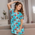 thumbnail image 3 of Fotbe Crab Swims In The Ocean Bata de Dormir para Mujer con Estampado, Camisón de Algodón de Manga Corta, Ropa de Dormir Casual, 3 of 6