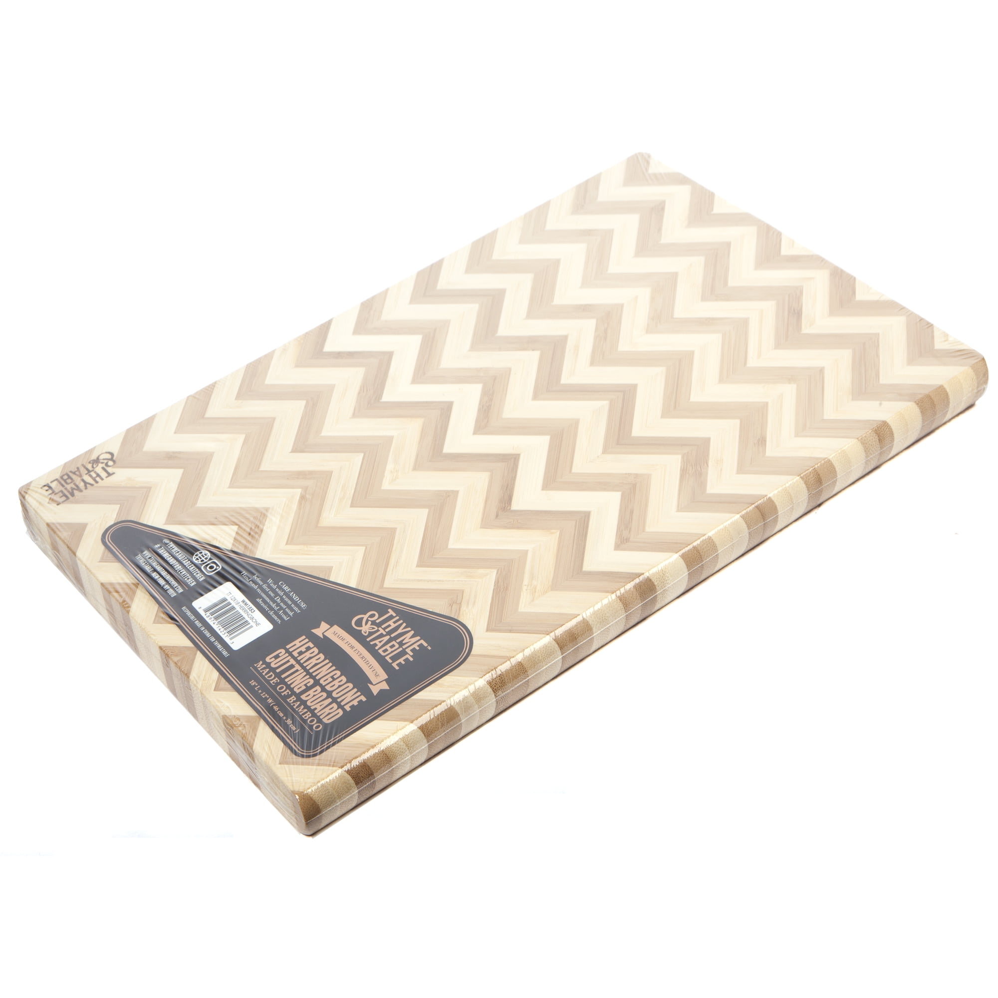 Thyme & Table 12" x 18" Herring Bone Bamboo Cutting Board