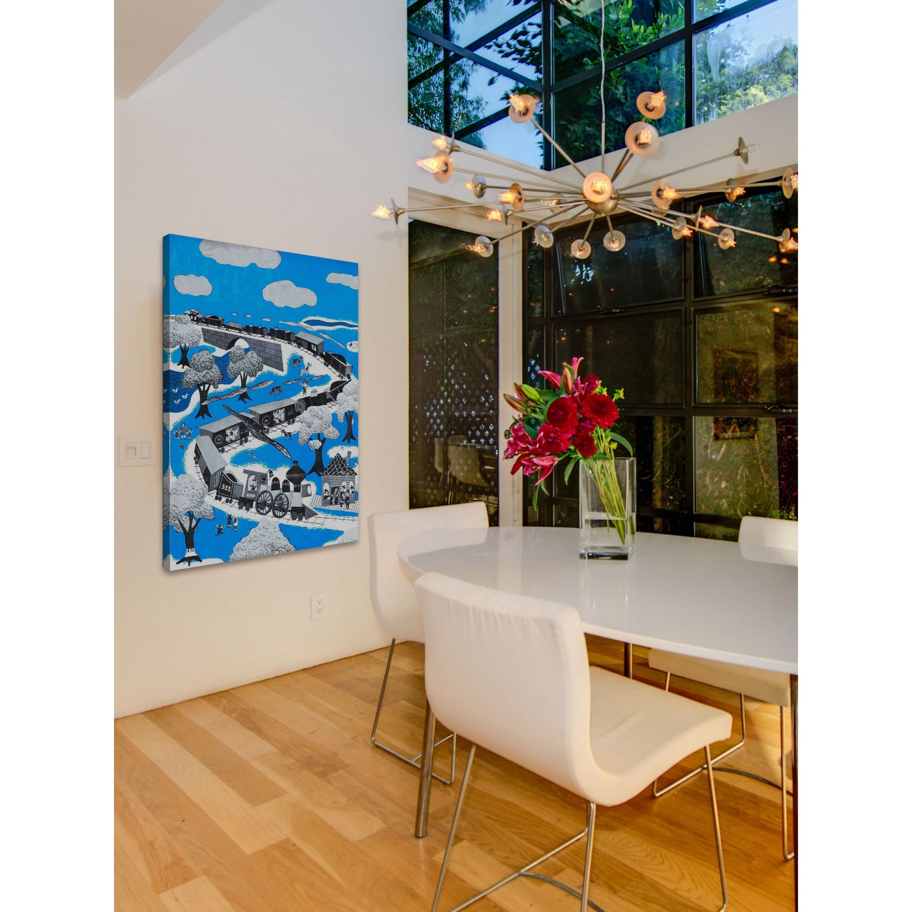 "The Longest Train" Painting Print on Wrapped Canvas