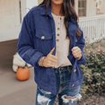 thumbnail image 2 of Yokua Women's Casual Lapel Loose Button Down Long Sleeve Corduroy Jacket with Pockets, 2 of 7