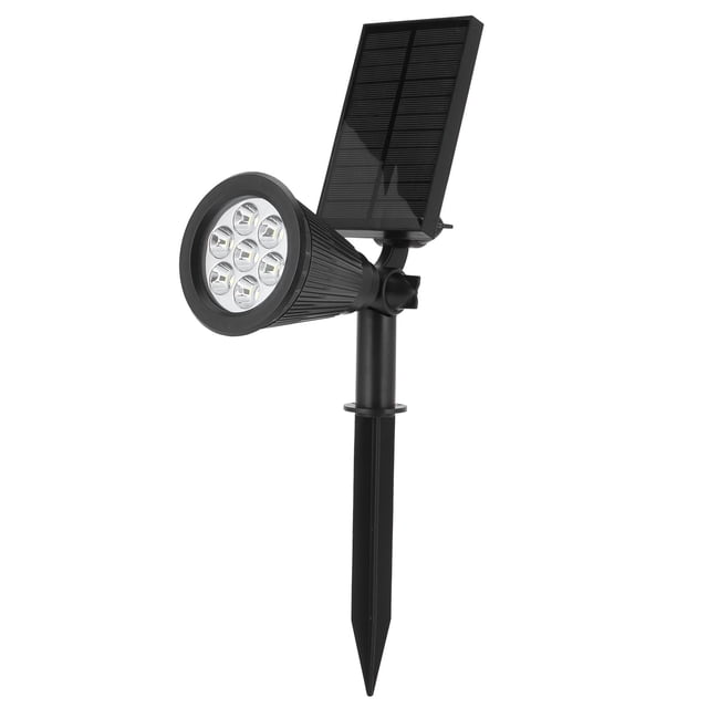 Lámpara solar de 7 LED, foco inteligente para jardín exterior, lámpara de césped, iluminación paisajística, luz blanca y negra.