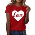 thumbnail image 5 of VKOYWKM Women's Valentines Day T Shirts Romantic Love Heart Graphic Tee Tops Short Sleeve Crew Neck Valentine Gift Tee Casual Hearts Tops, 5 of 6
