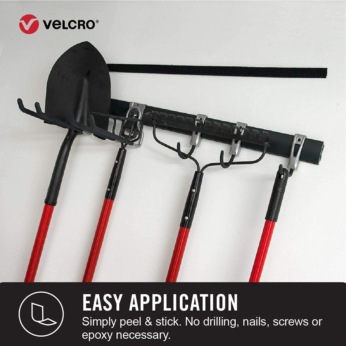 VELCRO Brand Industrial Strength Fasteners, Professional Grade Heavy Duty  4inx2in Strips Black 4 Ct. 
