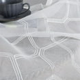 thumbnail image 4 of Embroidered Diamond Pattern Sheer Curtains 2 Panels Semi Voile Set with Rod Pocket for Living Room & Bedroom, 4 of 5