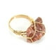 thumbnail image 1 of Granjero Gordo Anillo natural hecho a mano, envuelto con alambre de cobre de piedra natural, anillo de apertura ajustable rojo, 1 of 5