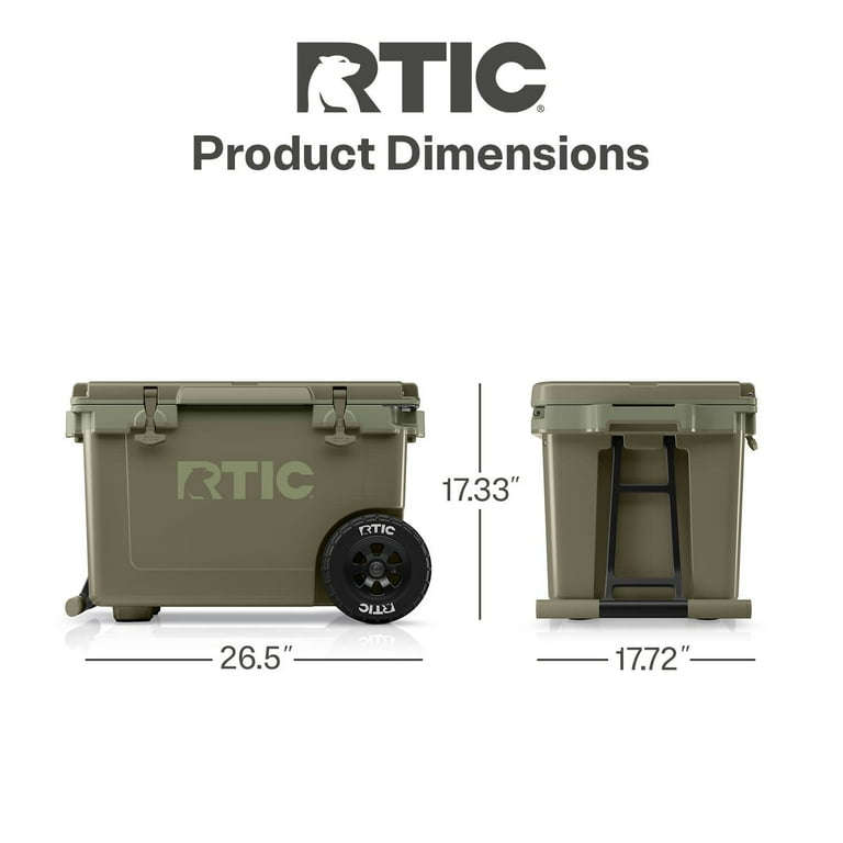 ゆっちー RTIC 52 QT Wheeled Hard-Sided Ice Chest Cooler, Ultra-Light, Fits