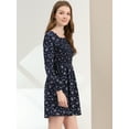 thumbnail image 4 of INSPIRE CHIC Robe Florale à Manches Longues à Encolure Carrée Froncée pour Femme, 4 of 6