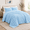 Blue-Queen (90''x90''), variant on Blue King (104''x90'') Seersucker Plaid Lightweight Summer Quilt Comforter for Hot Sleepers