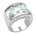 thumbnail image 1 of Women Rhodium Brass Ring with AAA Grade CZ in Clear - Size 5, 1 of 1