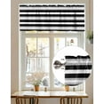 thumbnail image 6 of Kitchen Valances for Window, Black Gray White Stripe Texture Light Filtering Rod Pocket Valance Curtain, Modern Minimalist Art Short Curtains Window Topper for Bedroom Bathroom Living Room 54x18in, 6 of 7