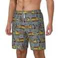 thumbnail image 2 of Uemuo Modern Excavator Pattern Mens Swim Trunks Quick Dry Board Shorts with Mesh Lining, Stretch Beach Shorts Quick Dry No-Chafing Board Shorts-Medium, 2 of 9
