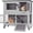 36"L Gray, variant on Aivituvin Rabbit Hutch Indoor Bunny Cage Outdoor 2 Story Pet House Guinea Pig Cage on Wheels 36" L