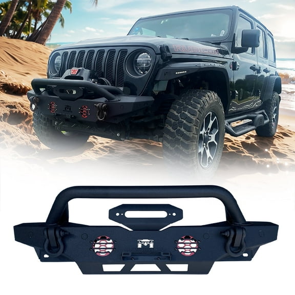 MTNTOPCN Automotive Front Stubby Bumper with US Appearance Patent for Jeep Wrangler and Gladiator