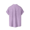 thumbnail image 4 of Lumtrix Mens Casual Summer Cotton Button Down Short Sleeve Shirts Cuban Camp Guayabera Beach Tops Purple M, 4 of 5