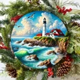 thumbnail image 3 of HELLOYOUNG Vintage Lighthouse Tin Metal Plaque 8x8 Inch Round Rustic Ocean View Wall Decor for Home Office Mother’s Day Gift, 3 of 6