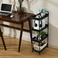 thumbnail image 6 of TUOREN 4-Tier Slim Storage Cart with Wheels for Narrow Space, Black, 6 of 7