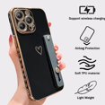 thumbnail image 4 of Funda Compatible con iPhone 14 Pro Max para Mujeres y niñas Estuche con Revestimiento de TPU con patrón de corazón Lindo con Correa de muñeca Ajustable para iPhone 14 Pro MAX-Verde, 4 of 5