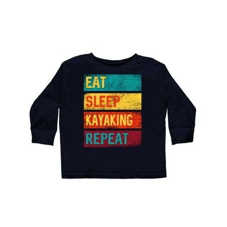 

Inktastic Kayak Eat Sleep Kayaking Repeat Gift Toddler Boy or Toddler Girl Long Sleeve T-Shirt