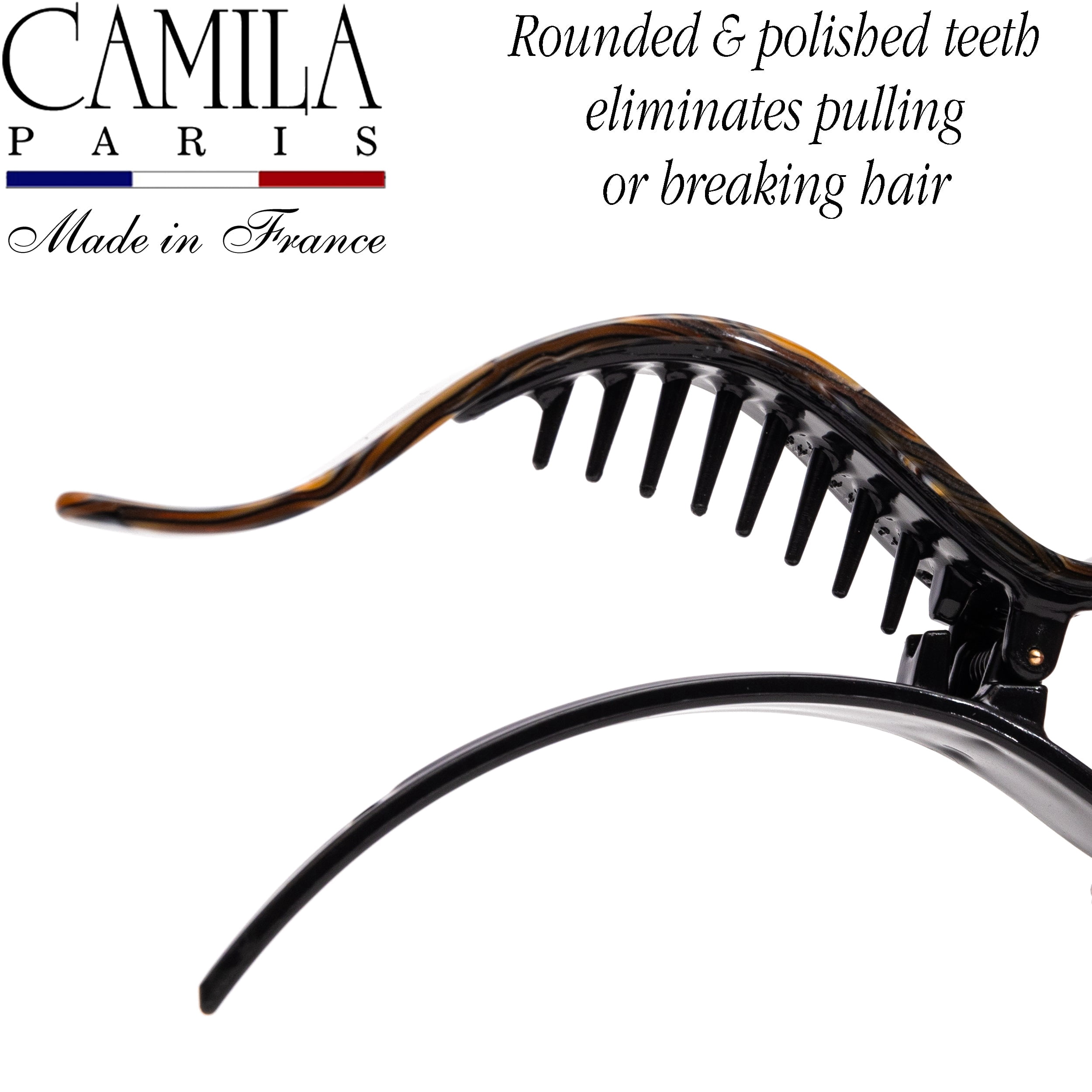 Camila Paris CP2509 French Hair Clip for Women, Alligator Clip, Duckbill Girls Hair Claw Clips Jaw Fashion Durable and Styling Hair Accessories for Women, Strong Hold No Slip Grip, Made in France