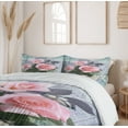 thumbnail image 6 of Ambesonne Floral Duvet Cover Sets, Vintage Rose Romance, 2-Queen, Pink Grey, 6 of 7