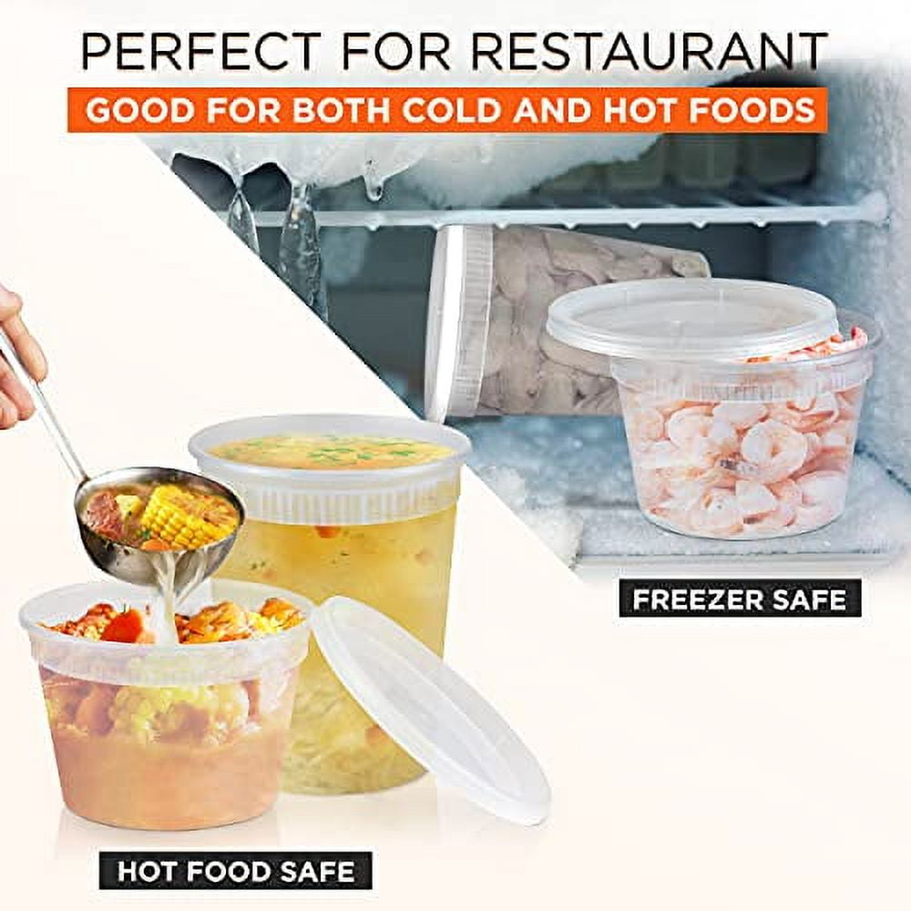  Deli Containers with Leakproof Lids-40 Sets [12sets-8oz, 16sets- 16oz, 12sets-32oz] BPA-Free Plastic Microwaveable Clear Food Storage  Container Premium Heavy-Duty, Freezer & Dishwasher Safe… : Everything Else