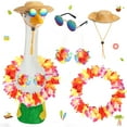 thumbnail image 5 of Porch goose，Porch goose outfits，Pastoral Style Porch Goose Outfits, Buckwheat Hat & Bandana Scarf for 23" Lawn Statue Pet Costume for Patio Yard Garden Decoration (Yellow Daisy), 5 of 10