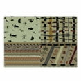 thumbnail image 1 of Prehistoric Cutting Board, Hunting Animals in Wilderness Zebra Fish Snake Tribal Patterns, Decorative Tempered Glass Cutting and Serving Board, Small Size, Black Beige, by Ambesonne, 1 of 1
