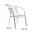 thumbnail image 3 of BizChair 4 Pack Heavy Duty Commercial Aluminum Indoor-Outdoor Restaurant Stack Chair with Triple Slat Back, 3 of 12