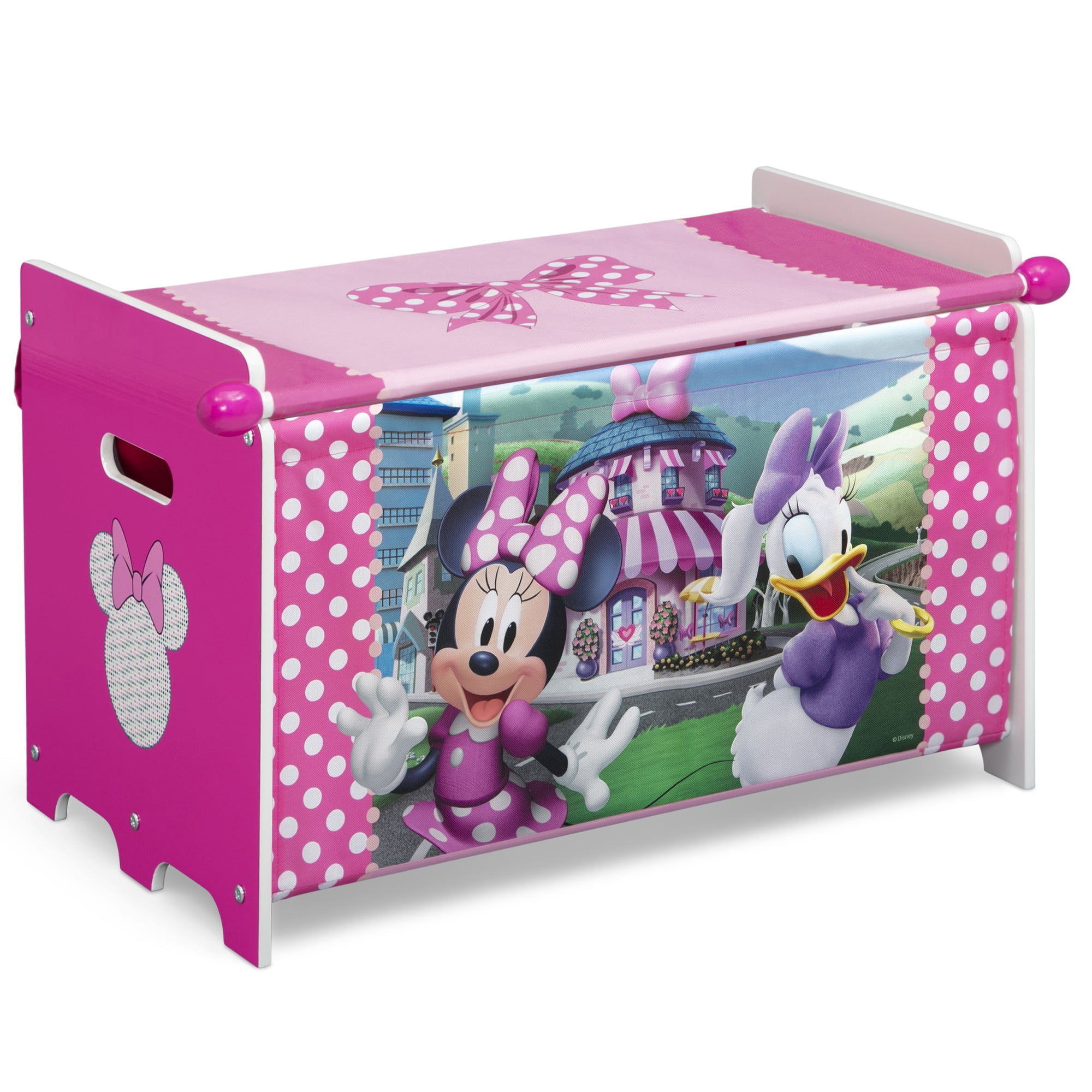Minnie Mouse Toy Box with Retractable Fabric Top by Delta Children, Pink