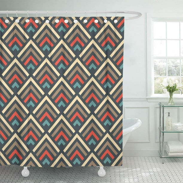 KSADK Beige Multicolored Geometric Pattern Each Color in Separate Layer