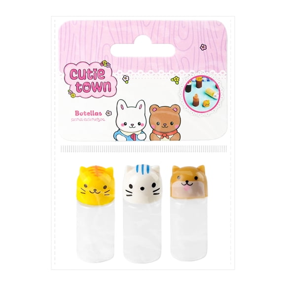 Botellas para Aderezos Prichos Cutie Town Plástico 1 Paquete con 3 Piezas