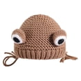 thumbnail image 3 of Novedad invierno rana sombrero capucha dibujos animados Cosplay Marrón Zulema Gorro de punto para niños, 3 of 6