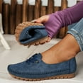 thumbnail image 4 of Suede Loafers for Women Business Casual Flats Shoes Comfortable Lightweight Penny Loafers Slip On Work Flats Dress Shoes Blue Size 8, 4 of 6