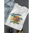 thumbnail image 3 of Keep Calm Surf On Shark Art Shaped T-Shirt Women -Image by Shutterstock, Female x-Large, 3 of 4