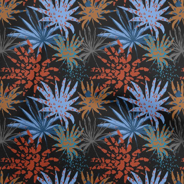 oneOone Velvet Black Fabric Tropical Leaf With Texture Sewing Material Print Fabric By The Yard 58 Inch Wide