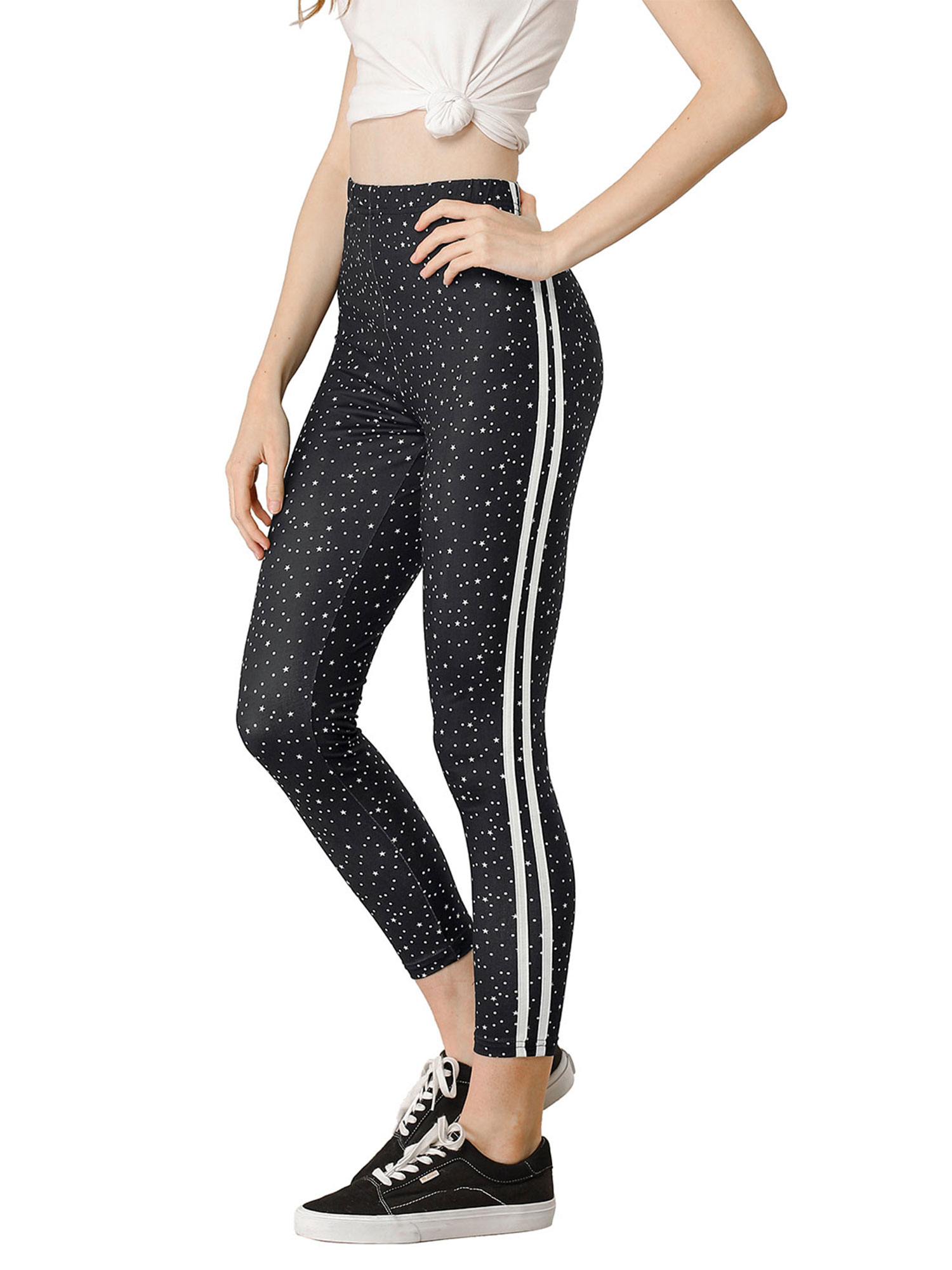 Contrast Color Side Stripe Stars 